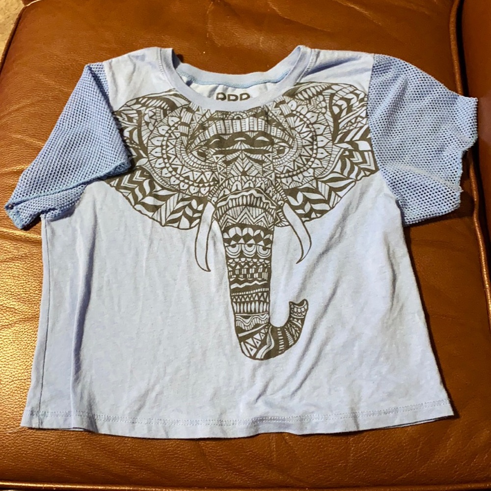 Crop T-Shirt with zen elephant size small